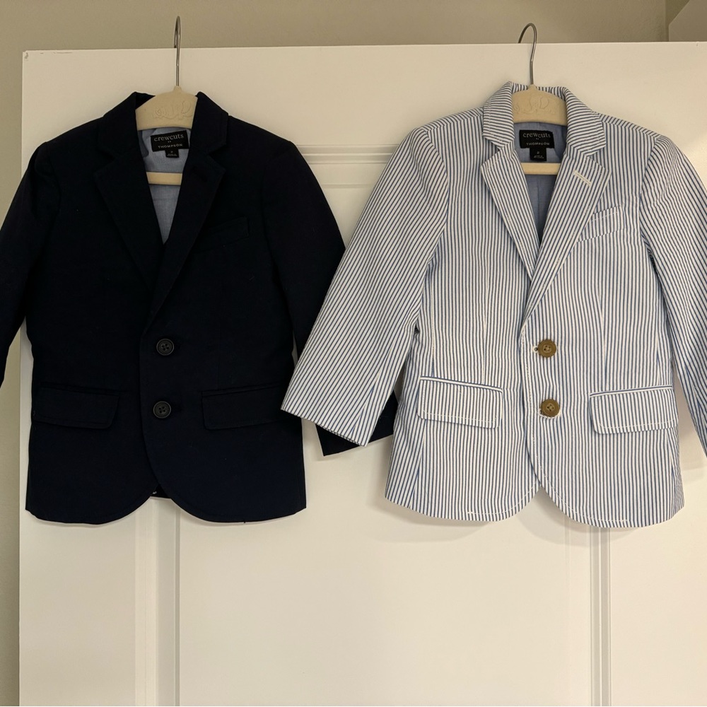 Kids: Navy blue crew cuts blazer 2T. Selling 2 seperate (only navy available)